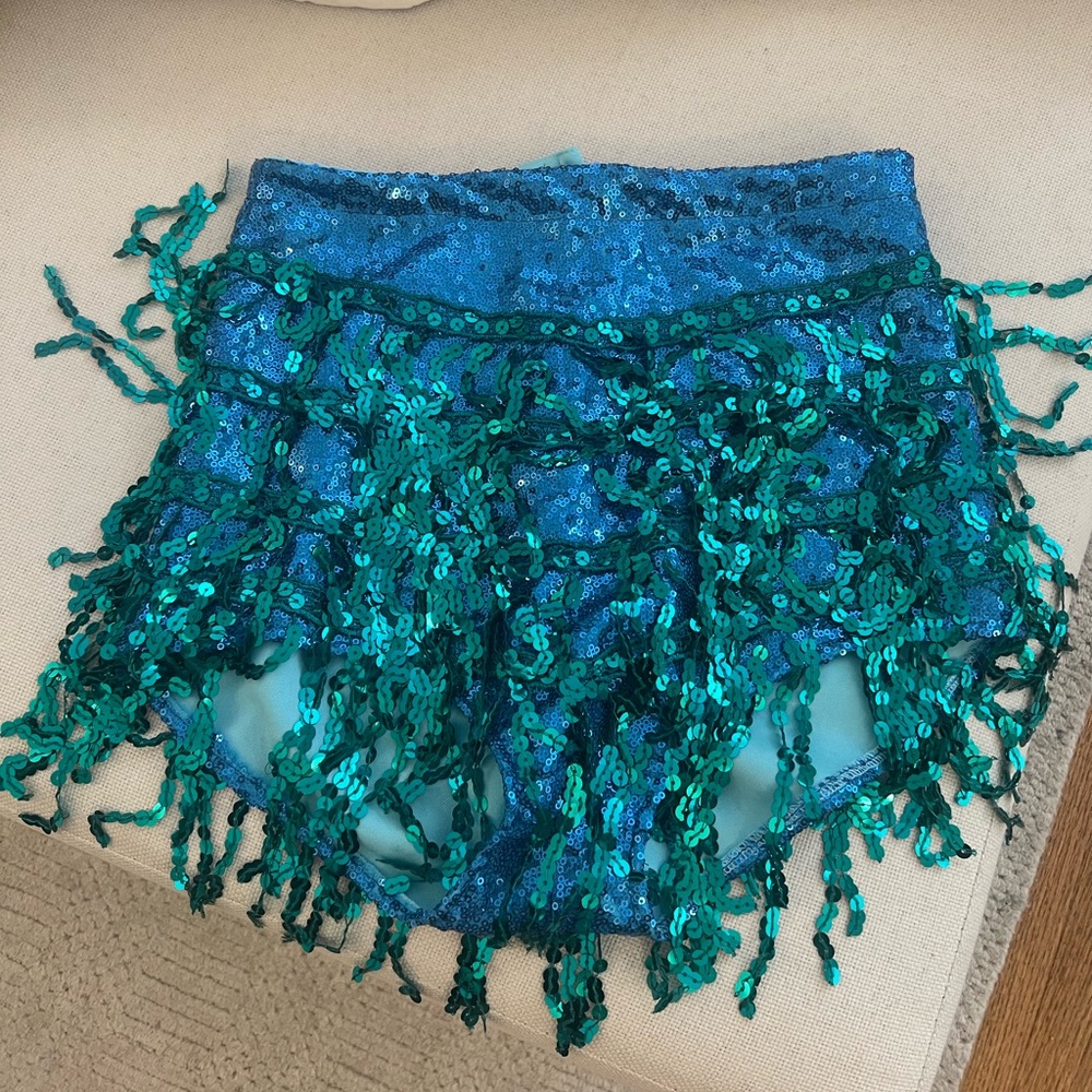 Elsie and Fred sequin fringe shorts